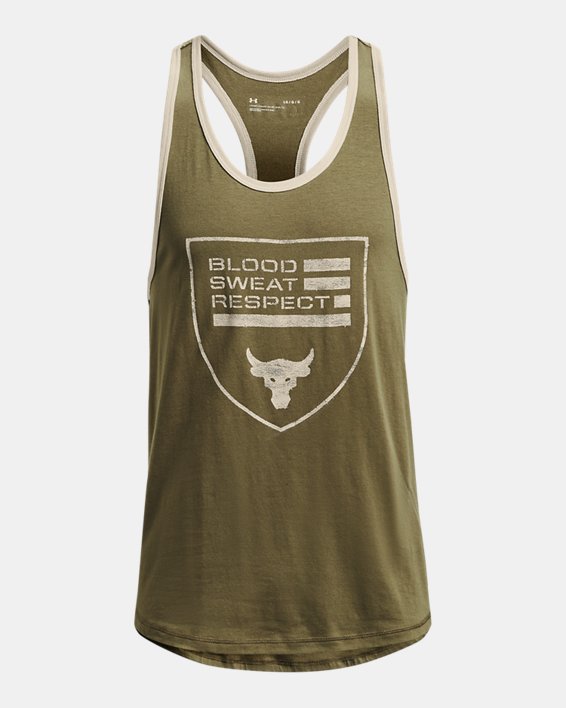 Men's Project Rock BSR Flag Tank in Green image number 4